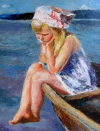 child on boat