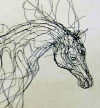 Equine wire sculpture by Elizabeth