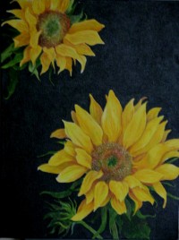Sunflowers/acrylic on chunky canvas
