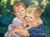 Children's portrait in Oil