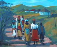 Walking through the village