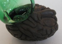 cast iron, blown glass
