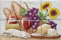 Old World Style kitchen tile mural