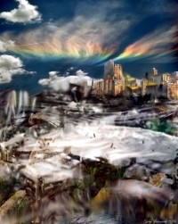 City near the clouds