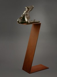 bronze figure on steel stand bronze figure on steel stand