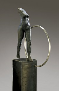 bronze figure on steel stand bronze figure on steel stand
