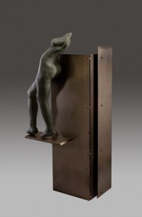 bronze figure on steel stand bronze figure on steel stand
