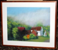 Morning Mist Over Barns