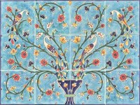 Pomegranate tree and peacocks