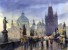 Charles Bridge in rain