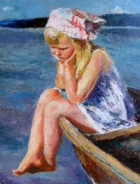 child on boat