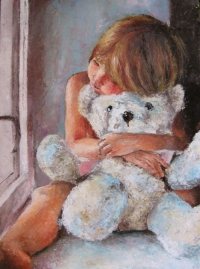 child with teddy bear