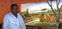 African Artist Chagwi with one of hi