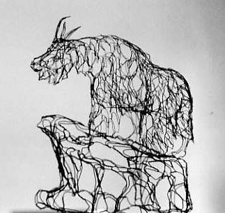 mountain goat wire sculpture
