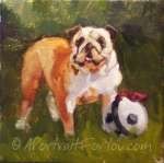 Bulldog and his soccer ball