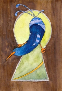Bird in a keyhole Bird in a keyhole