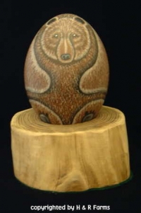Hand painted egg Grizzly Bear Art