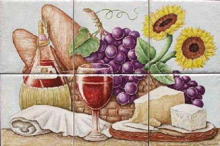 Old World Style kitchen tile mural