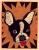 Boston Terrier block print