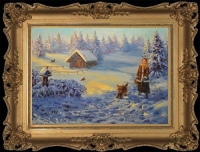 Winter walk. Winter walk. Oil on canvas by Julia Utiasheva