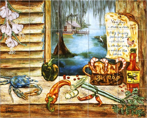 Louisiana Kitchen tile wall mural Louisiana Kitchen tile wall mural