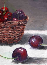 Basket and cherries