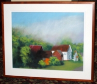 Morning Mist Over Barns